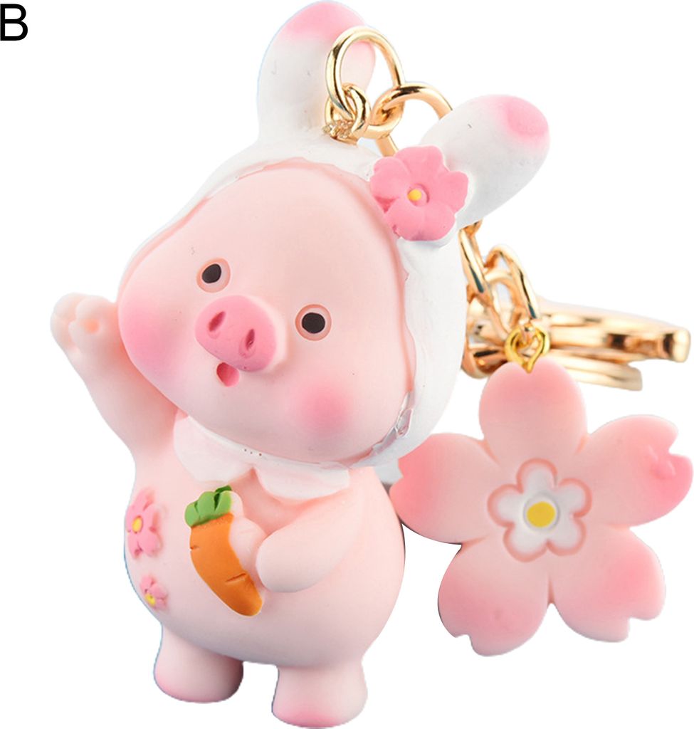 Schöner Tier-Schwein-Schlüsselanhänger, Schlüsselanhänger, Schweinchen-Anhänger, Auto-Schlüsselanhänger, Tasche, Dekor, Geschenk-B