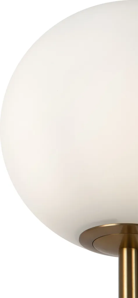 Lampadaire design Ring laiton et sphère blanche diffuseur Maytoni