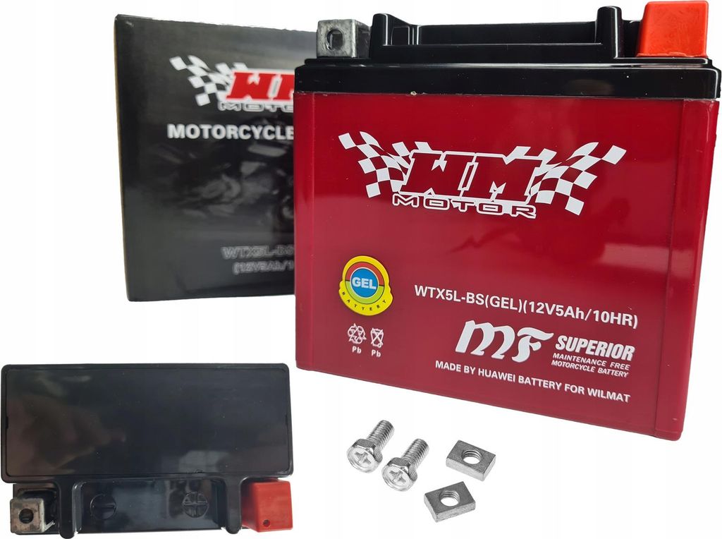 Gel-Akku 12V 5Ah 70A WM Motor für ATV Quad Skuter YTX5L WTX5L R+