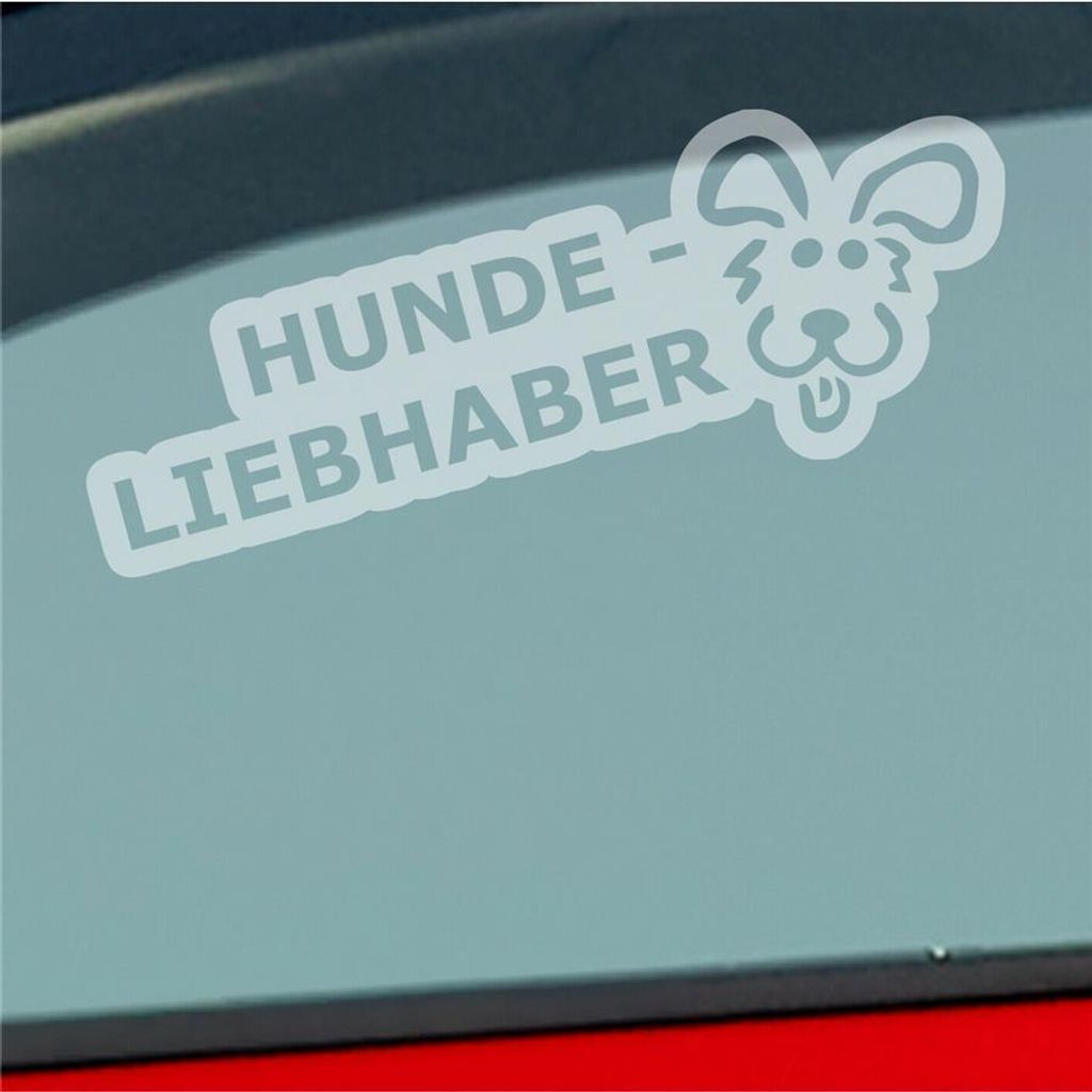 Auto Aufkleber Hundeliebhaber Hund Dog süß Love Liebe 19x9 cm Milchglas Sticker Heckscheibenaufkleber
