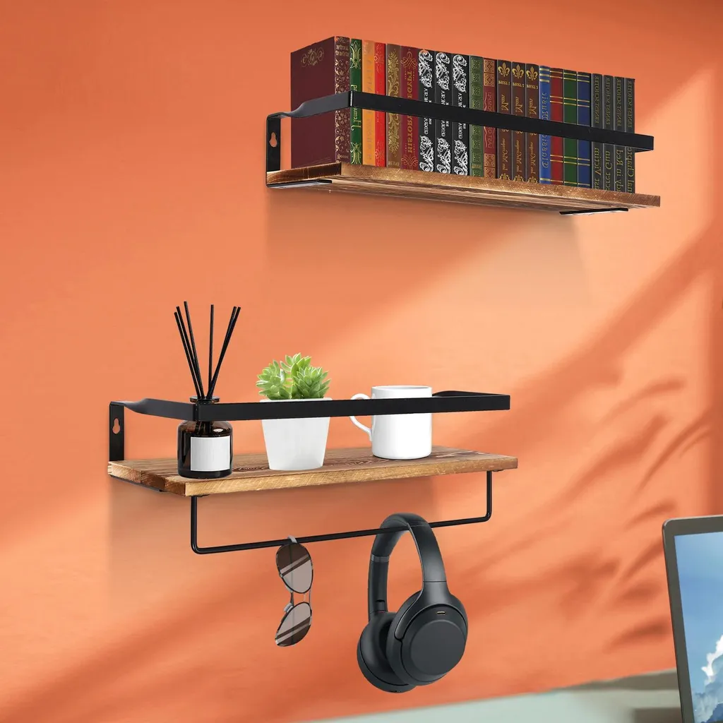 Étagère murale gain de place - Support métal pour petits objets et déco - 3