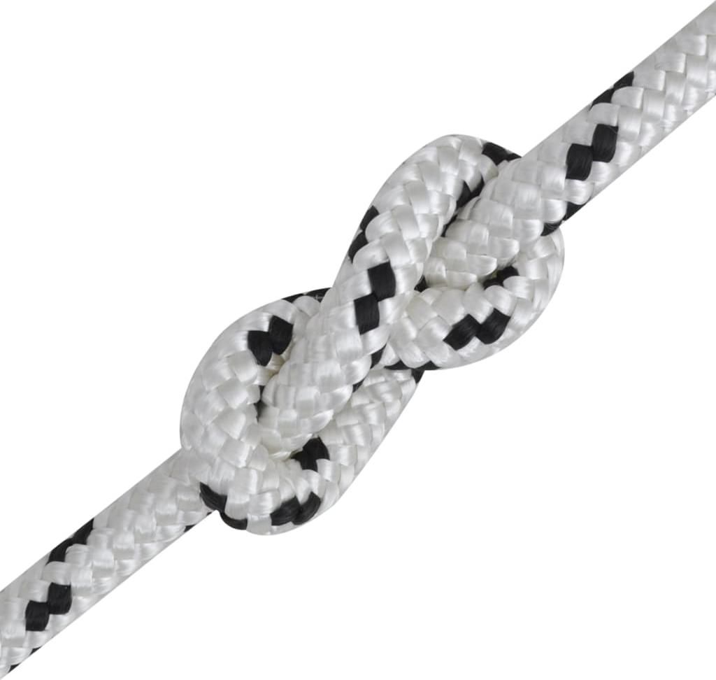 vidaXL Flechtleine Bootsseil Polyester 6 mm 250 m Weiß