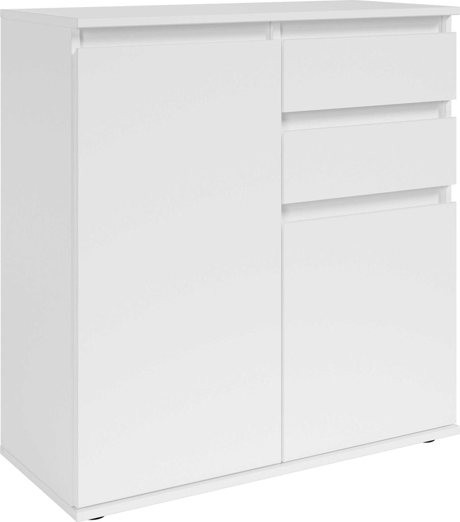 Kommode Brest - 80x35x84cm - 2 Türen und 2 Schubladen - weiß