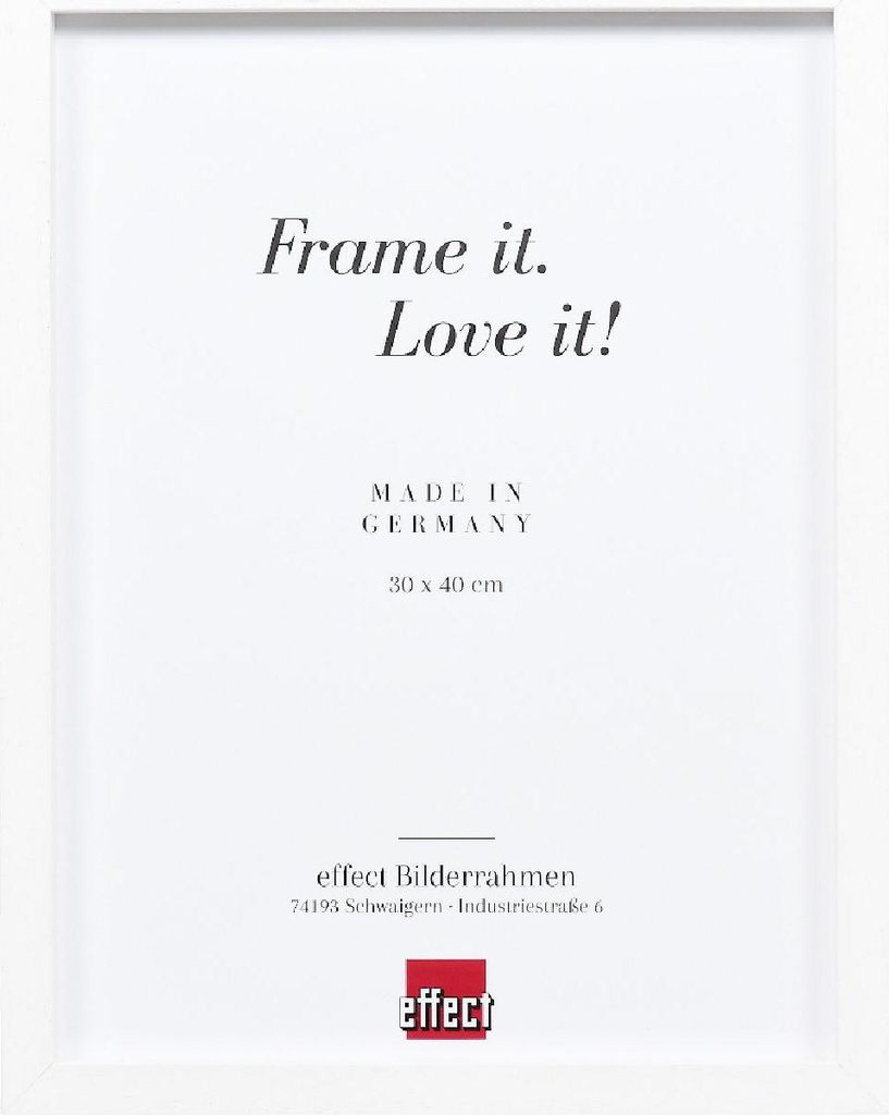 Effect Holz-Bilderrahmen Profil 74 weiß 25x80 cm Kunstglas