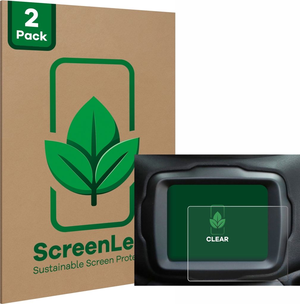 2x ScreenLeaf Schutzfolie für Jeep Renegade BJ 2018 - 2023 (Uconnect 8.4") nachhaltiger Displayschutz Display Schutz Folie Klar Transparent