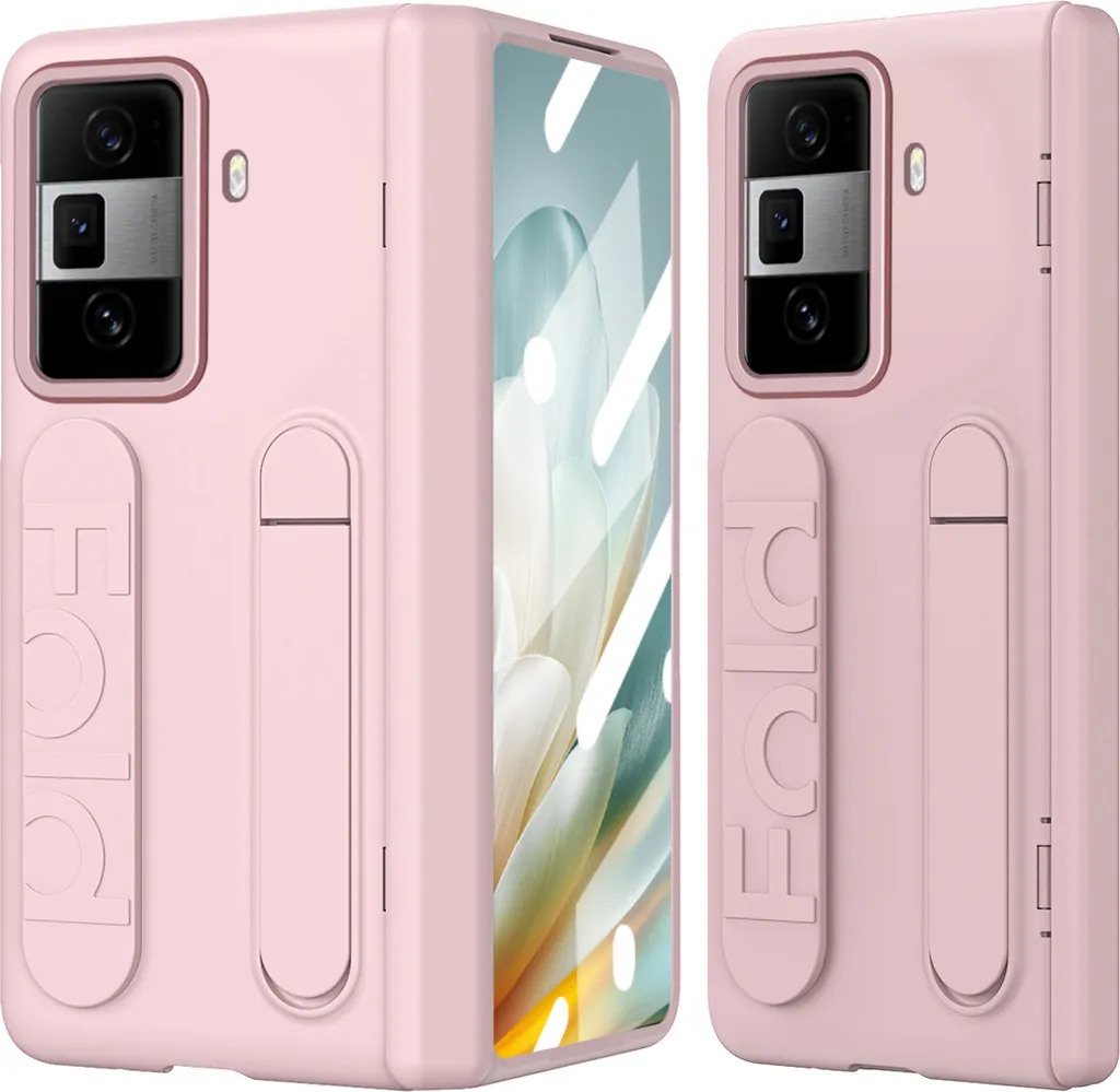 Custodia con cinturino per Honor Magic Vs3 con protezione dello schermo, supporto e cerniera integrati Rosa