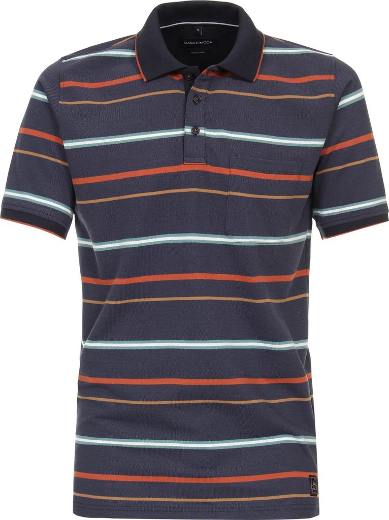 CASAMODA Herren Polo-Shirt Kurzarm Regular-Fit Marine gestreift 6XL