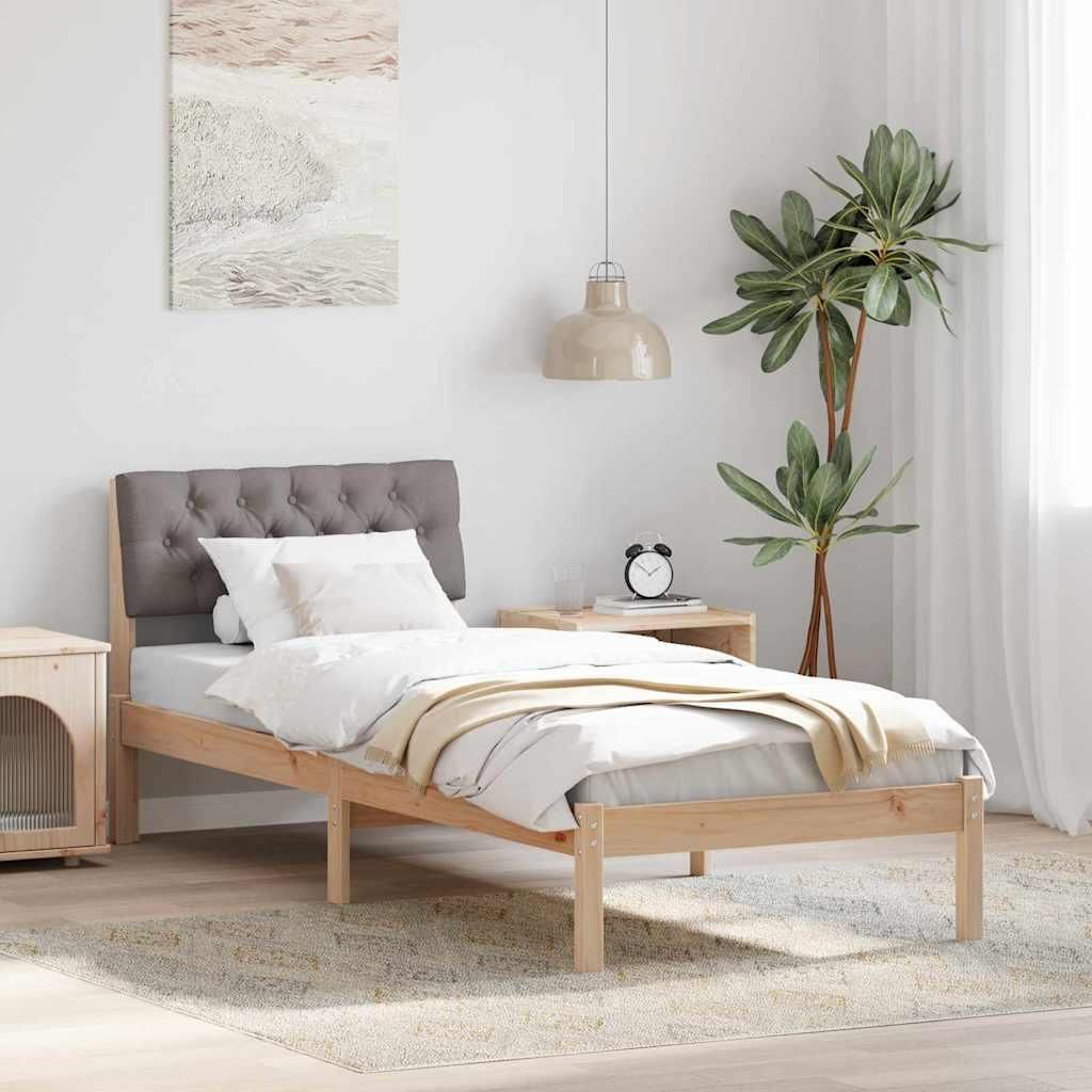 Maison Exclusive - Bettgestell Braun und Taupe 75 x 190 cm Massivholz Kiefer