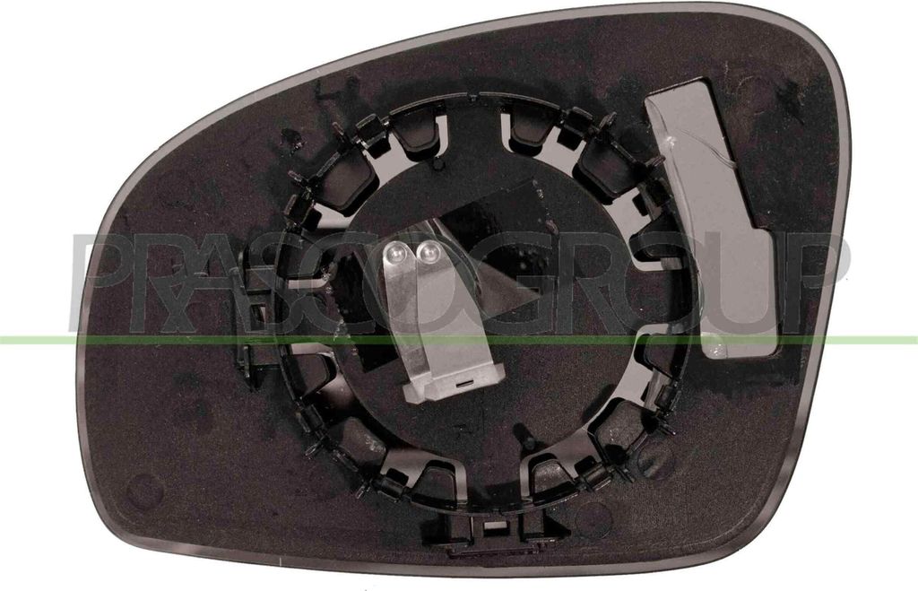 PRASCO Spiegelglas Außenspiegel Rechts für SKODA Fabia II Schrägheck (542) Beheizbar Konvex SK3247523