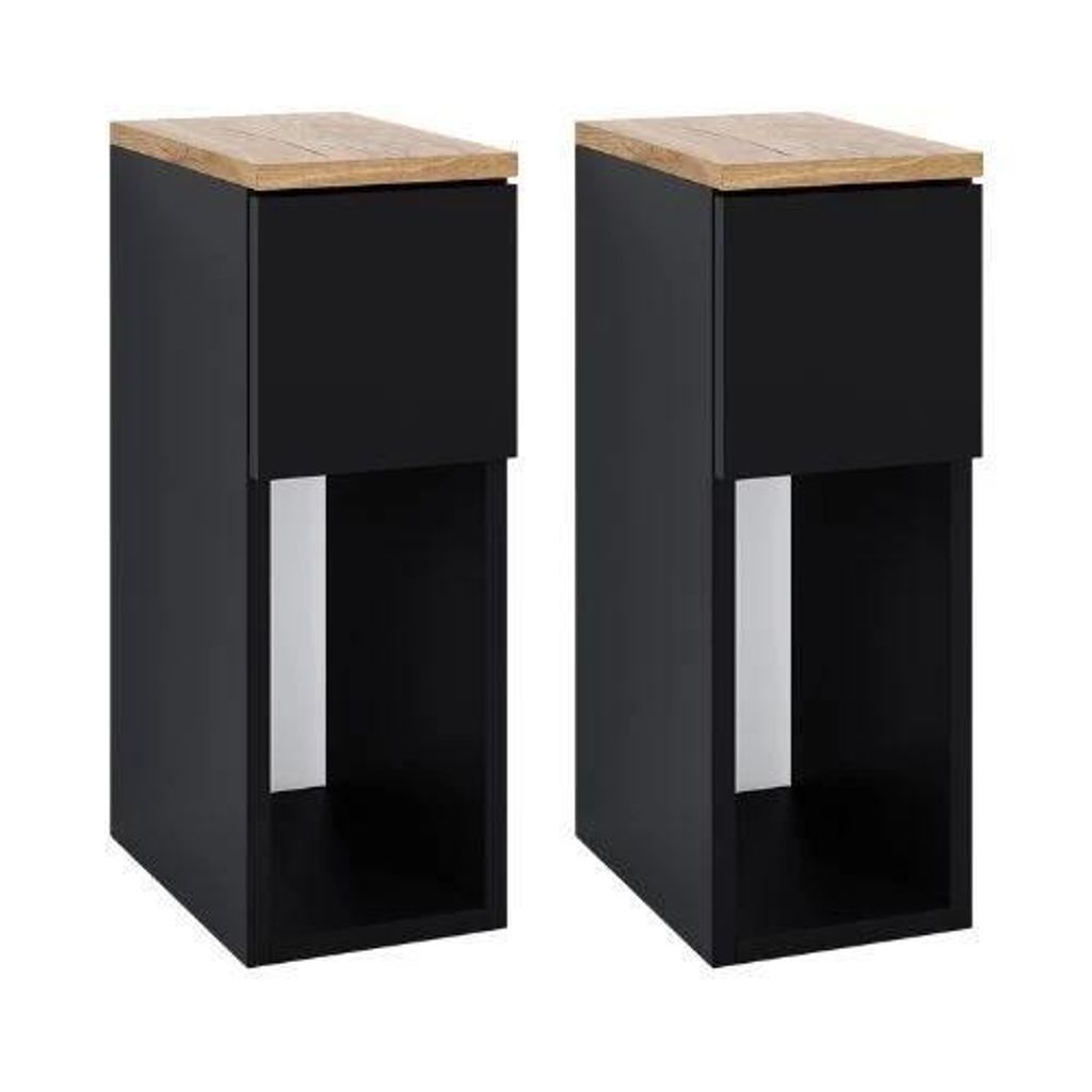 Súprava 2 nočných stolíkov - 20x30x55 cm - čierny dubový Obrázok produktu 