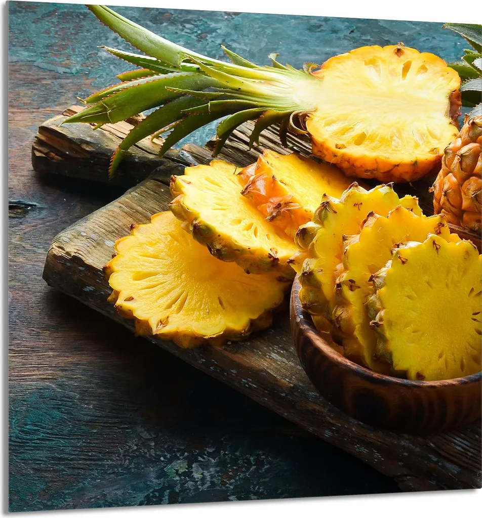 Copri Piano Induzione 60x65 Ananas | Tagliere Vetro Maxi Igiene