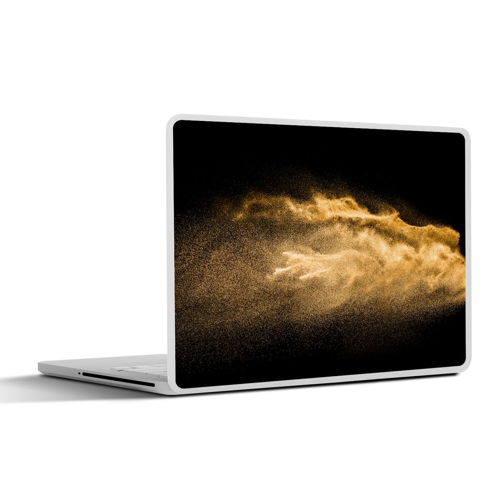 MuchoWow Laptop Aufkleber Sticker Cover Sand - Gold - Schwarz - Luxus - Kunst 25x18 cm - Laptop-Deko
