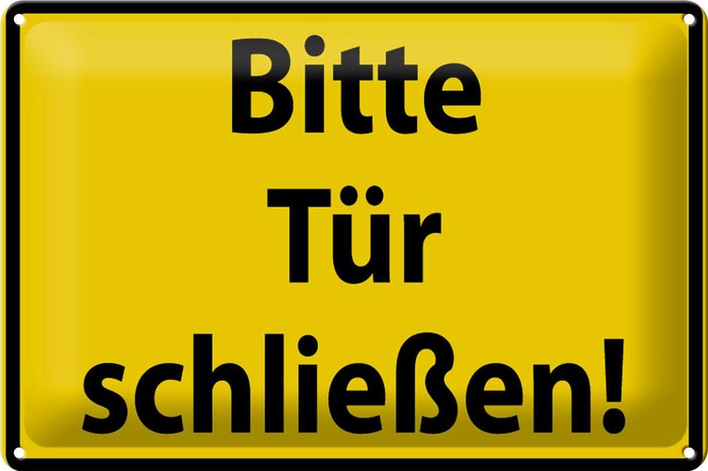 Blechschild Warnschild 30x20cm Bitte Tür schließen