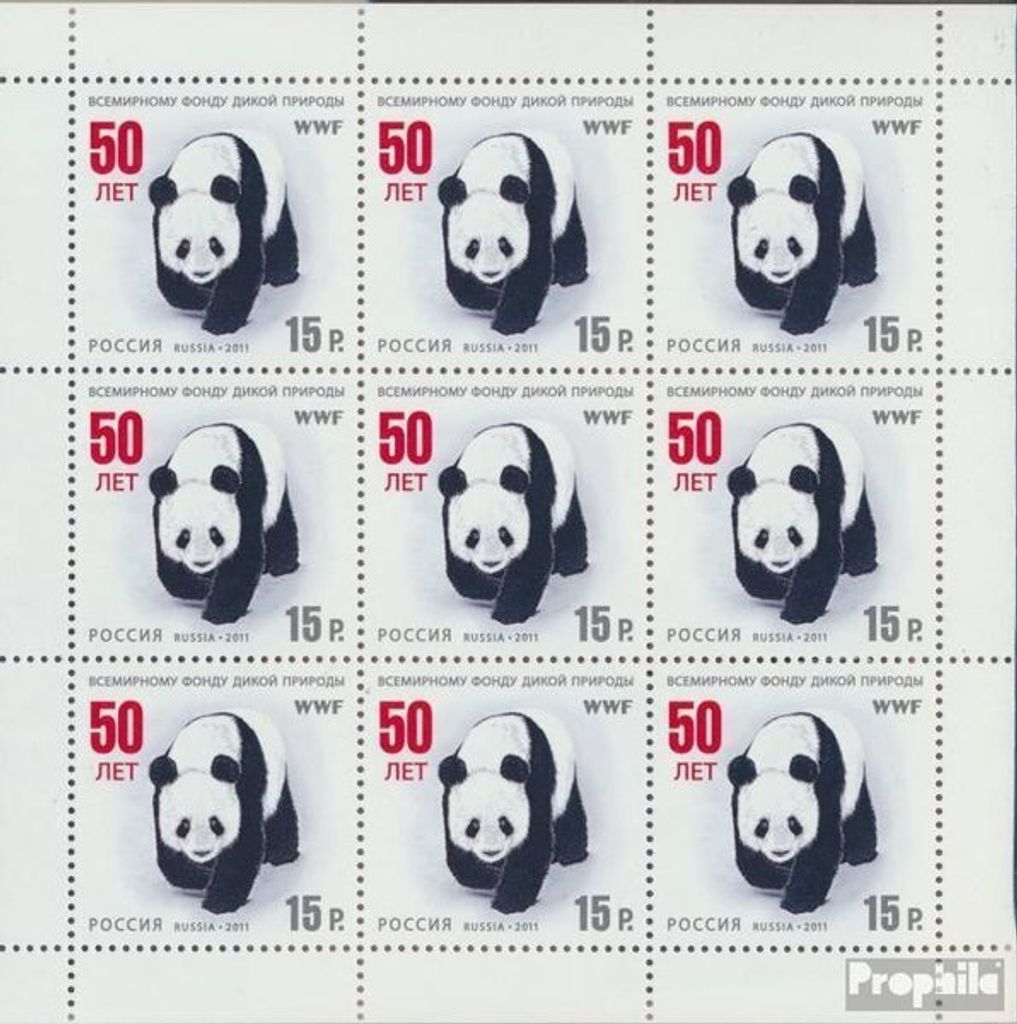 Briefmarken Russland 2011 Mi 1755Klb Kleinbogen (kompl.Ausg.) postfrisch 50 Jahre WWF