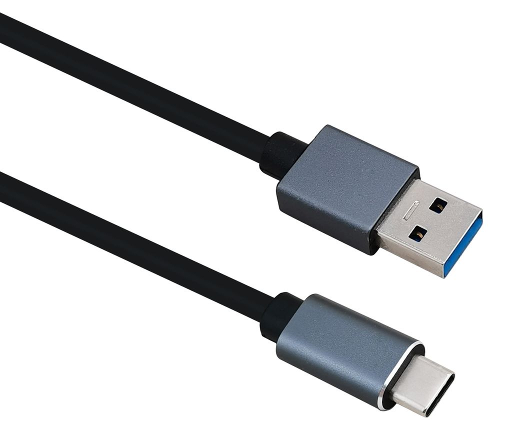 helos Anschlusskabel, USB 3.1 A Stecker/ USB Type-C St., PREMIUM, 2,0m, schwarz