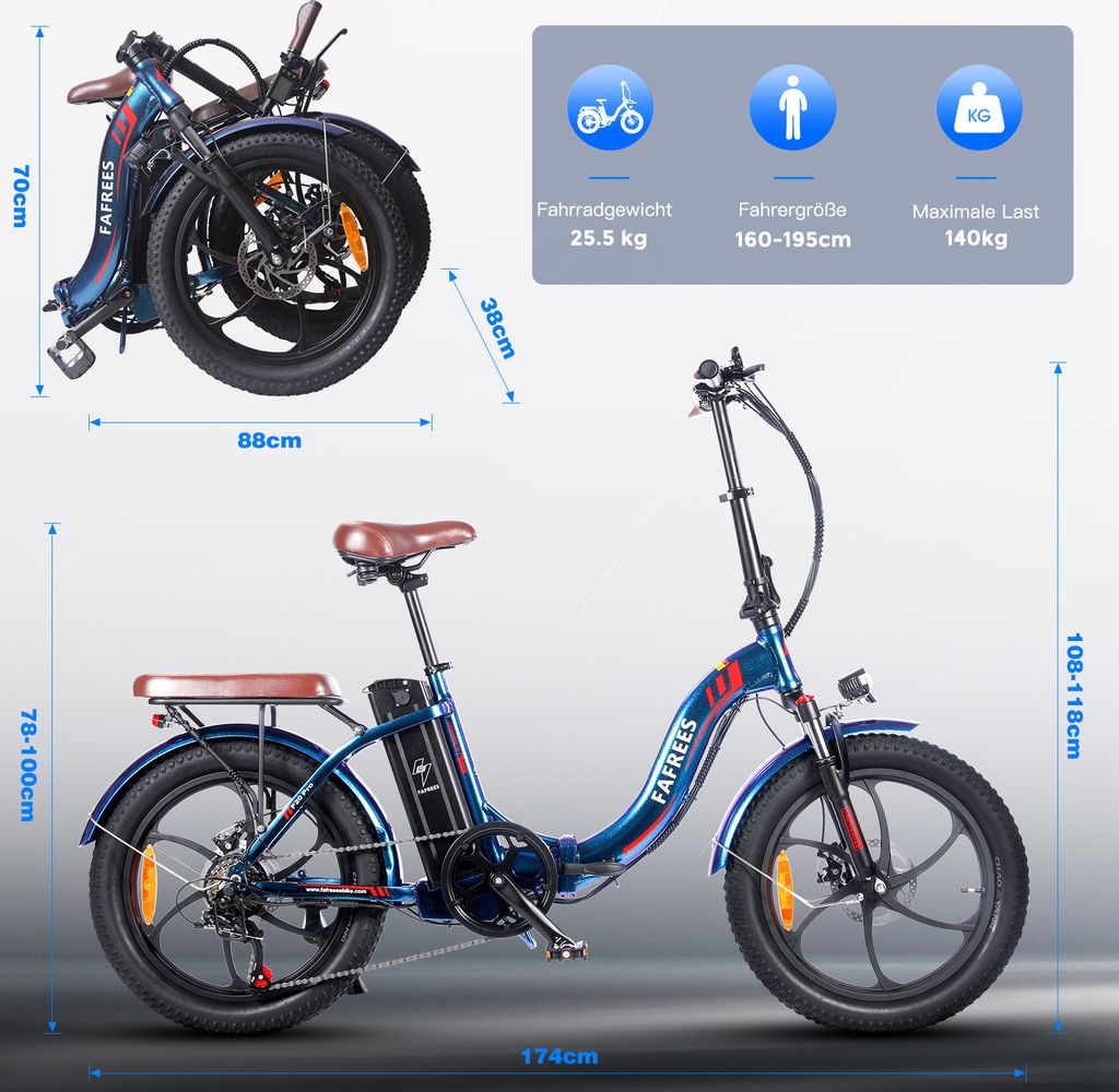 AnzeigeFafrees 20 Zoll Elektrofahrrad E Bike | E-Bikes-Preisvergleich