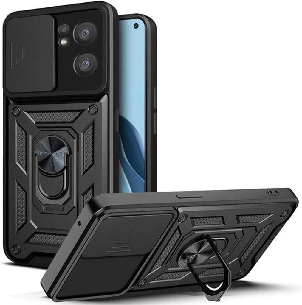 Film smartphone antichoc militaire noir anti-chute avec support aimant