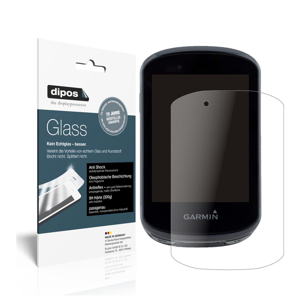 1x Schutzfolie für Garmin Edge 830 matt - Anti-Shock 9H Folie dipos Glass Kunststoffglas