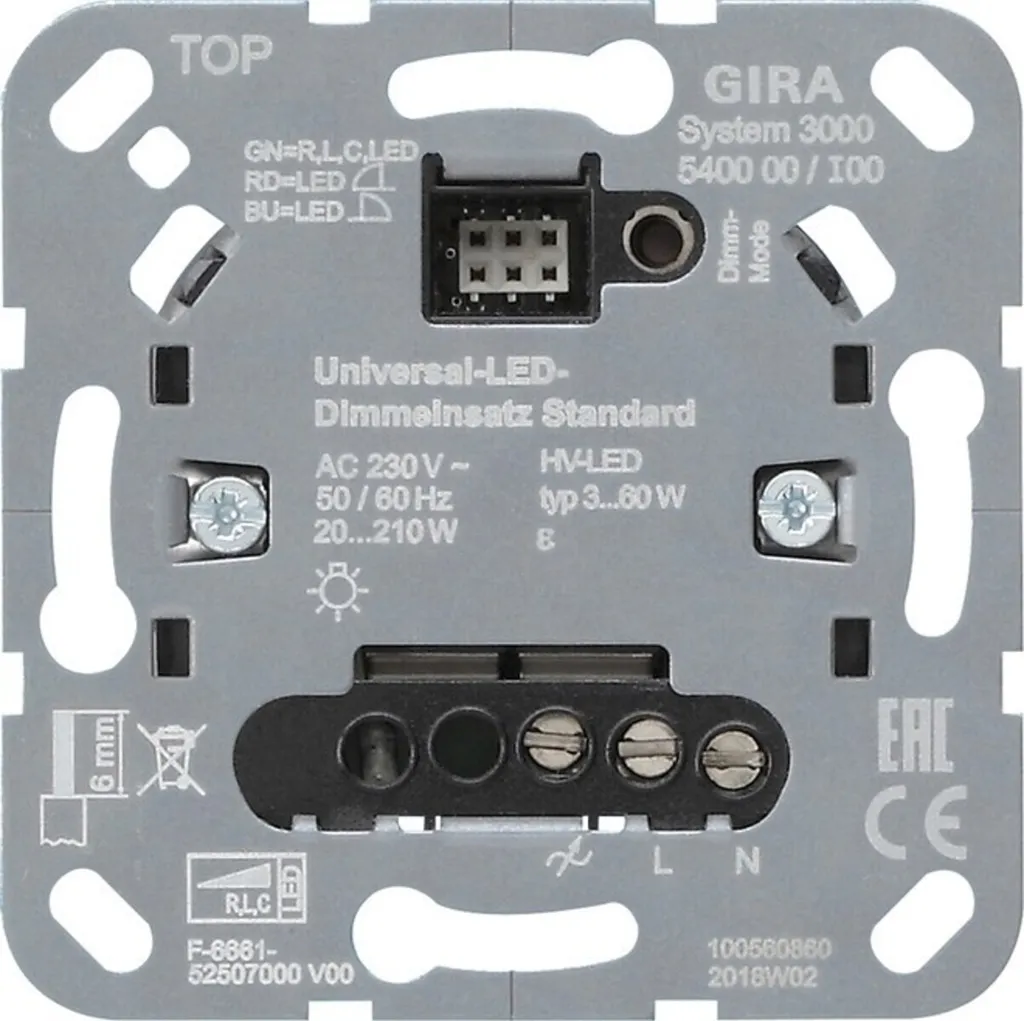 Variateur de lumière LED GIRA S3000 540000 module universel Uni-LED
