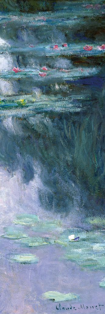 Claude Monet Kunstdruck Bild - Seerosen, 1907 (dunkelblau) (158 x 53 cm)