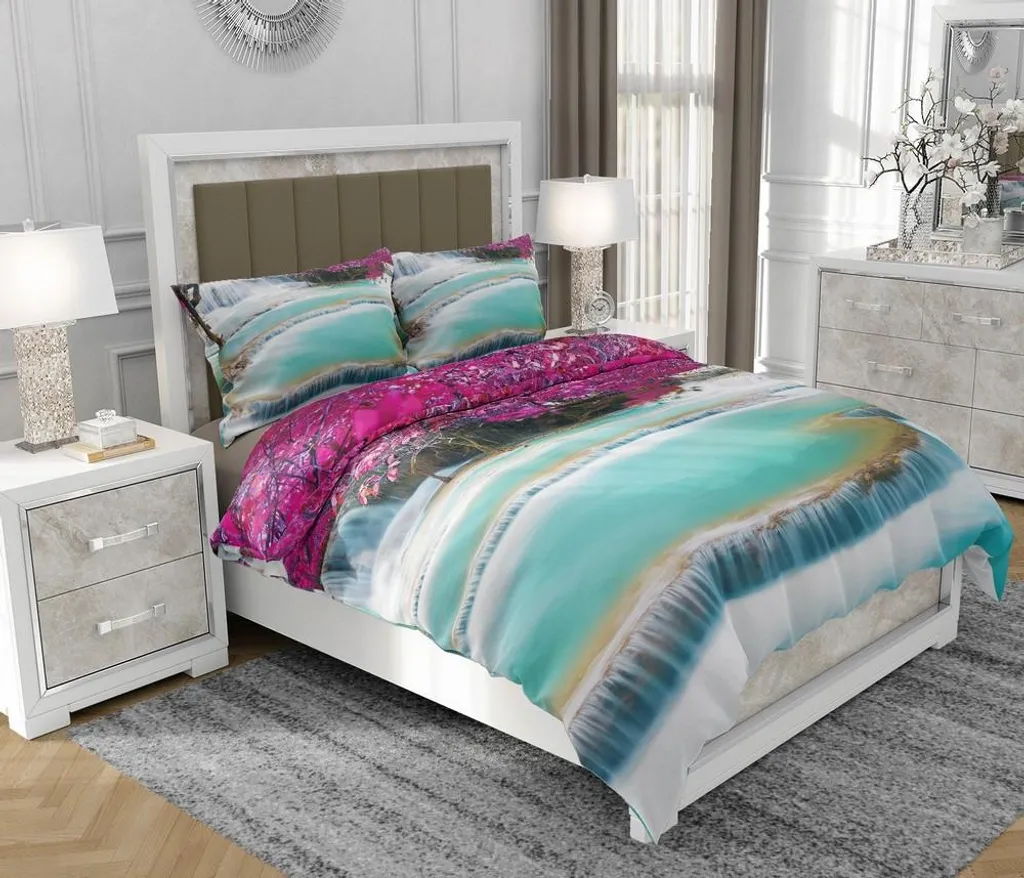 Set Letto 140x200 Multicolore SOVIO | 100% Cotone per Camera Moderna