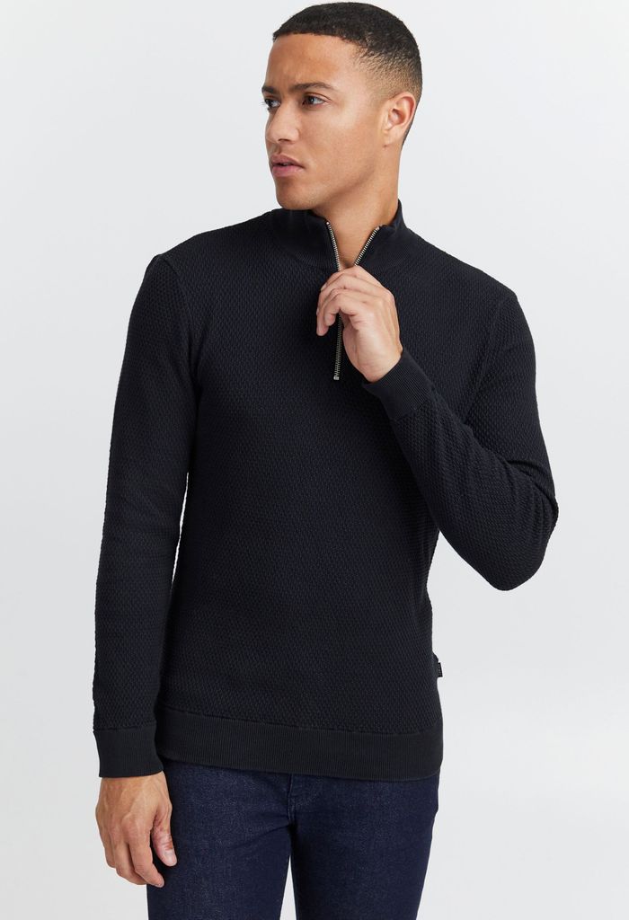CASUAL FRIDAY CFKarlo Herren Strickpullover Troyer Feinstrick Pullover mit Stehkragen und Reißverschluss