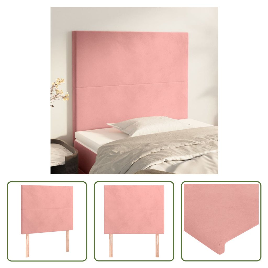 The Living Store Kopfteile 2 Stk. Rosa 80x5x78/88 cm Samt Produktbild 