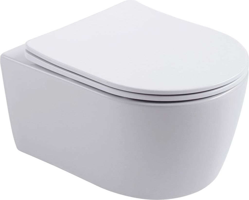 BELVIT PRO Wand-WC randlos weiß mit Softclose WC-Sitz RIM-OFF Design hygienisch & modern