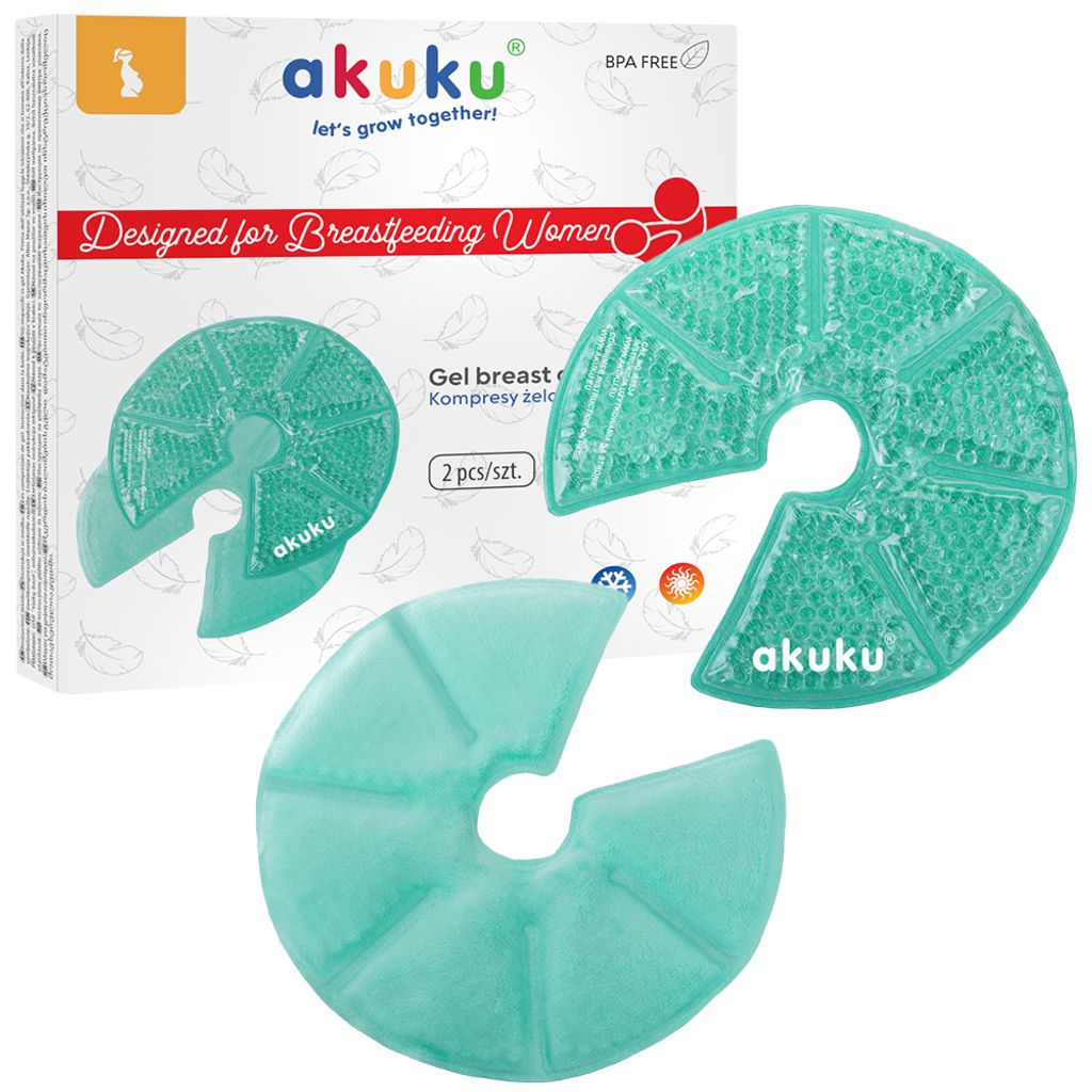 AKUKU Breast Cooling Kühlende Wärmende Brust Gelkompressen 2 Stk.