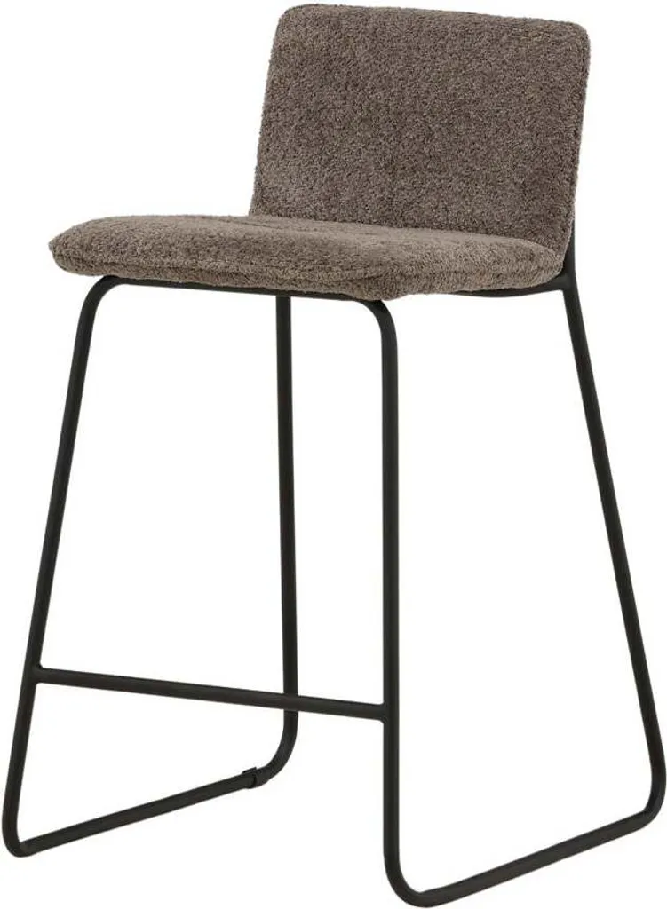 Tabouret de Bar Design Bisbee Assise Marron et Pieds Métal Noir 85cm
