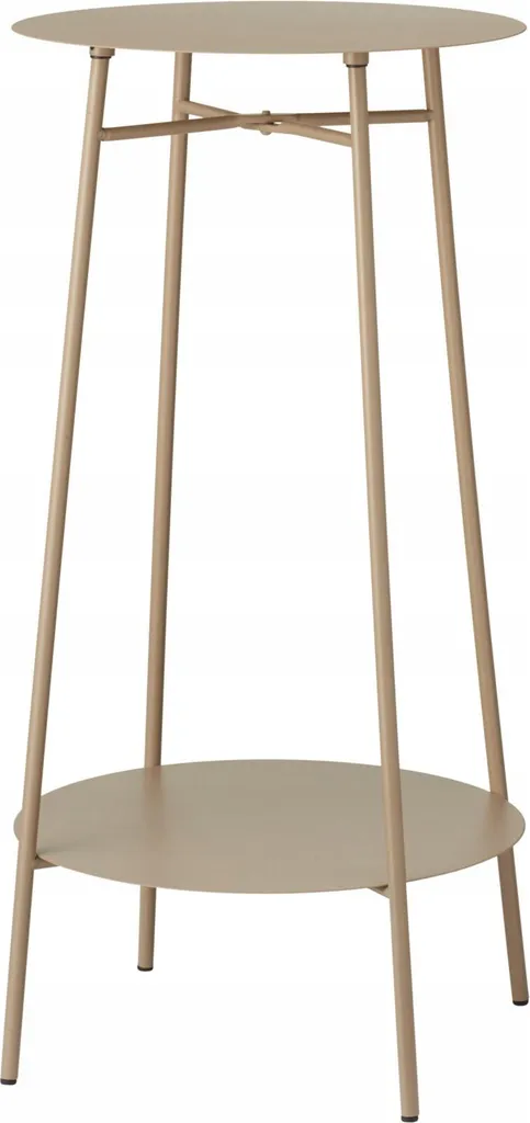 Tavolino Alto RENI 60 cm Beige - Arredo Moderno Ø 35 cm Salvaspazio