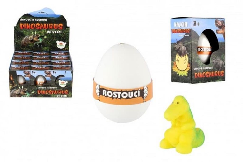 Vejce líhnoucí a rostoucí dinosaurus 6cm 7,5x10,5x5 v Obrázek produktu 
