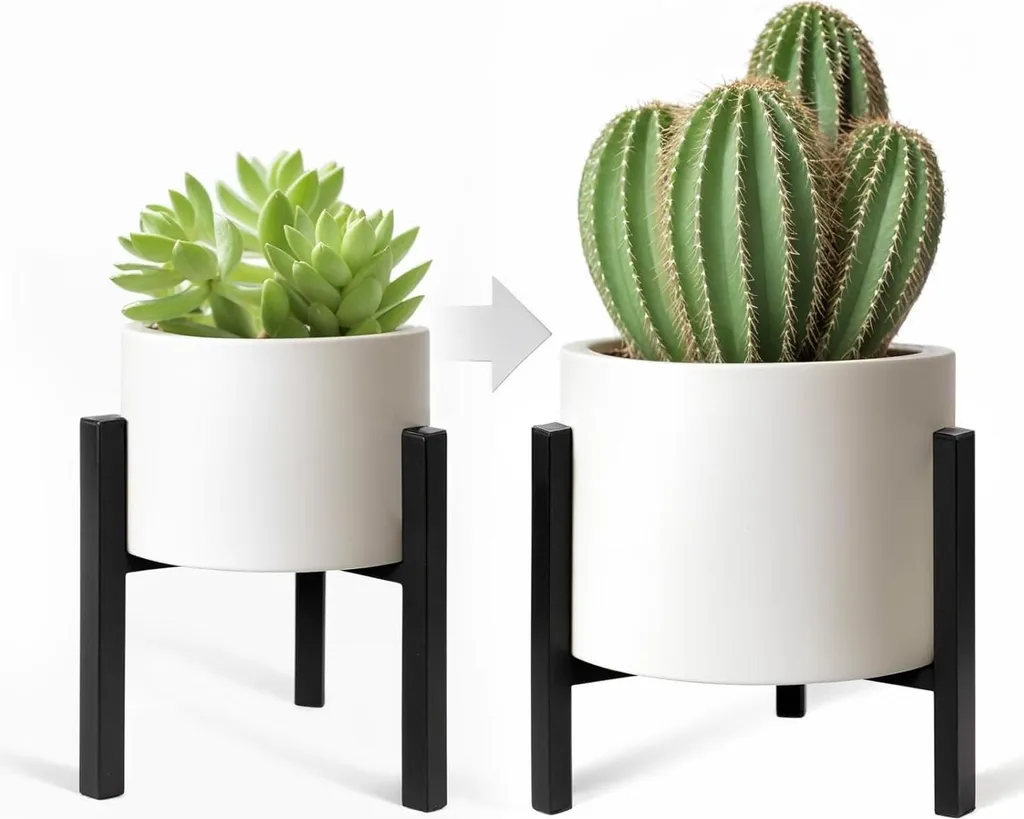 Supports pour pots de fleurs ajustables pour salon et jardin moderne noir