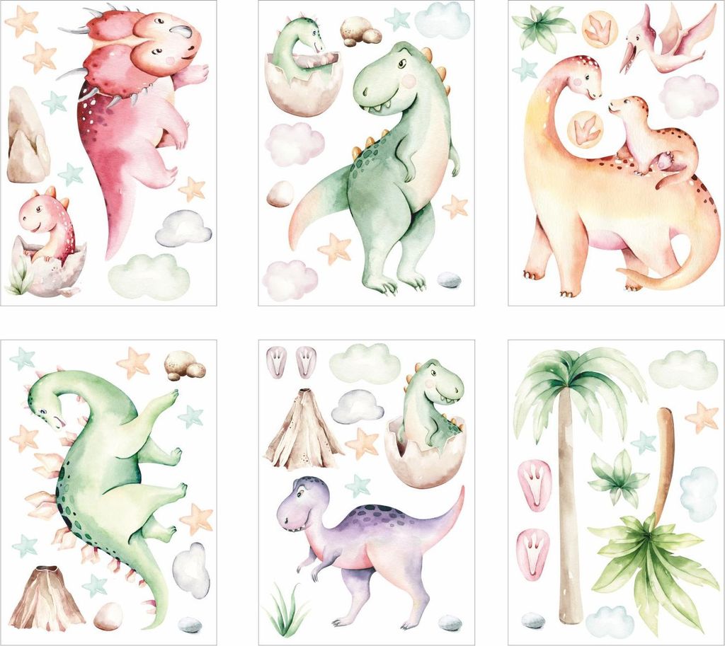 Fensterbilder Dinosaurier selbstklebend - Statisch Haftende Produktbild 