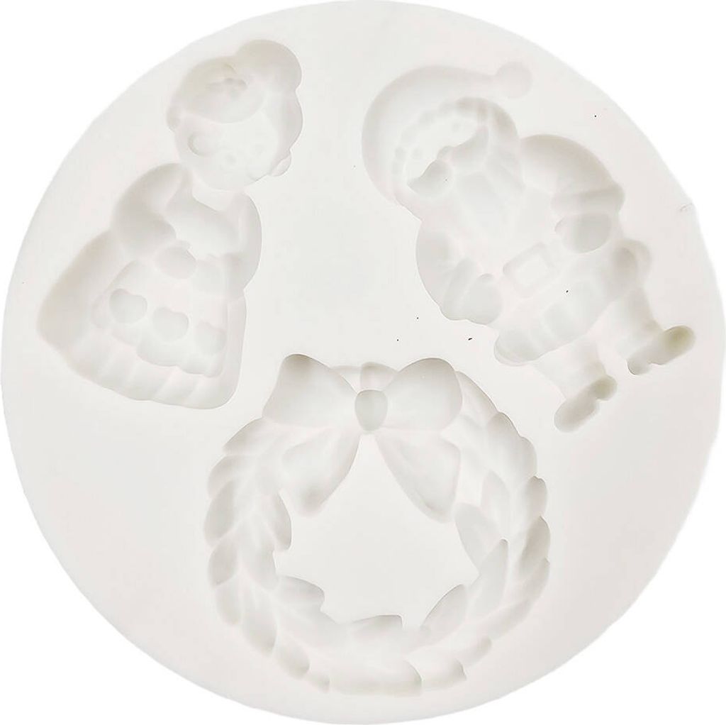 PENTART SILIKONFORM Mold Abformen Gießen Mould, 3 Weihnachtselemente - Kreis