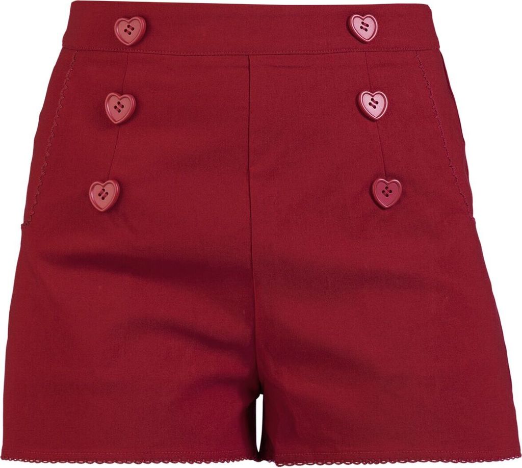 Voodoo Vixen Short Damen Heart Button Shorts rot XL