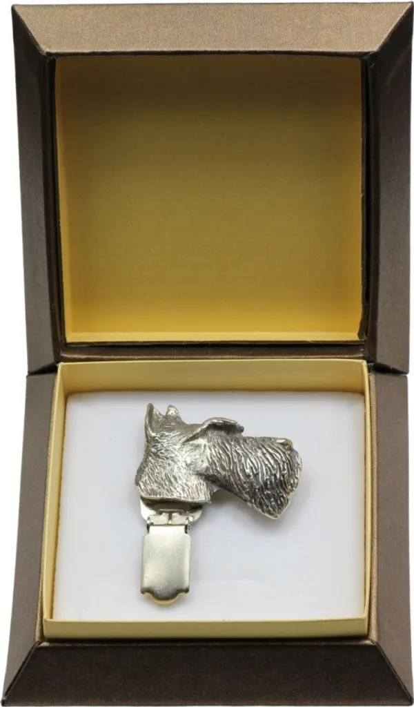 Elegante Spilla Scottish Terrier Art-Dog Argentata Porta Numero Show