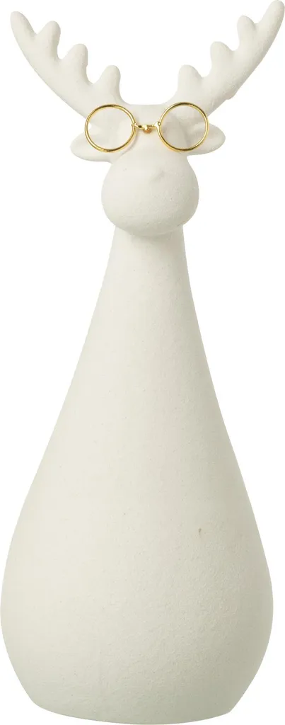 J-Line Rennes Lunettes en Porcelaine Blanche et Or - Design Contemporain