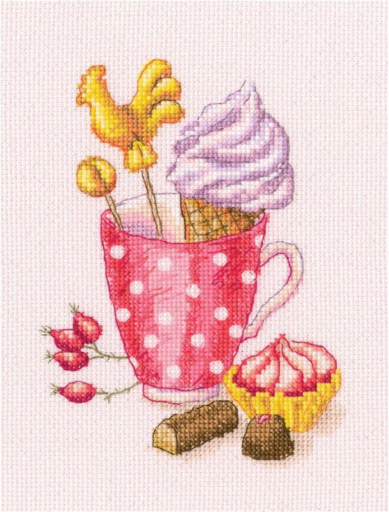 RTO Kreuzstich Set "Süße Freude" C317, Zählmuster, 12x16,5 cm