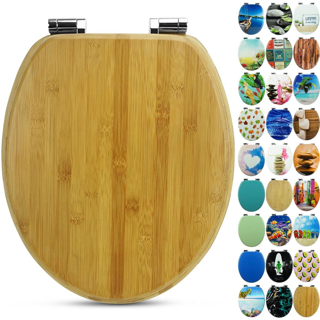 Sanfino® Bambus WC Sitz "Dark Brown" hochwertiger Produktbild 