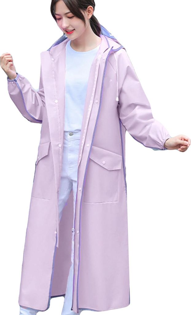 Elektroroller Regen Poncho Wasserdicht Wiederverwendbar EVA Frauen Ganzkörper Regenmantel Für Erwachsene Outdoor L 116cm für 160?170cm Höhe