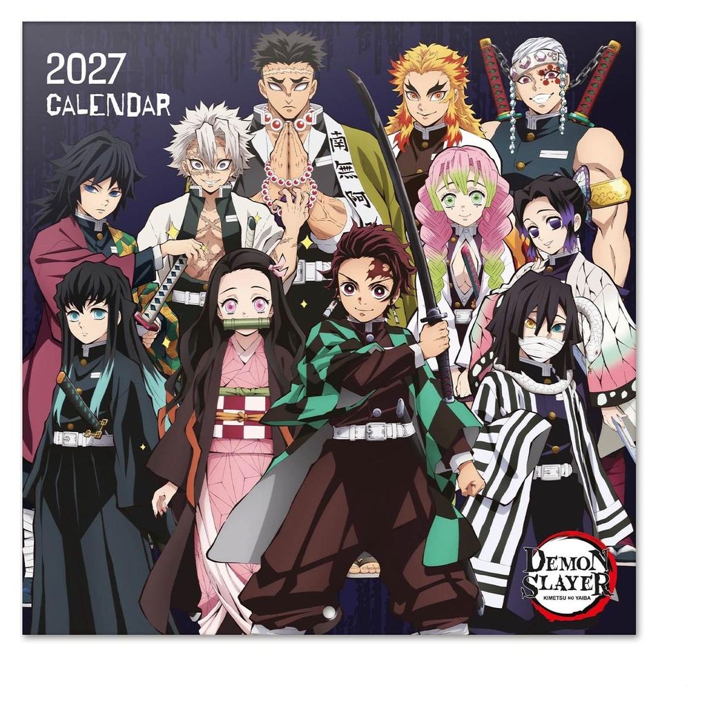 Calendario da parete Demon Slayer, 2027, 30 x 30 cm Immagine del prodotto 