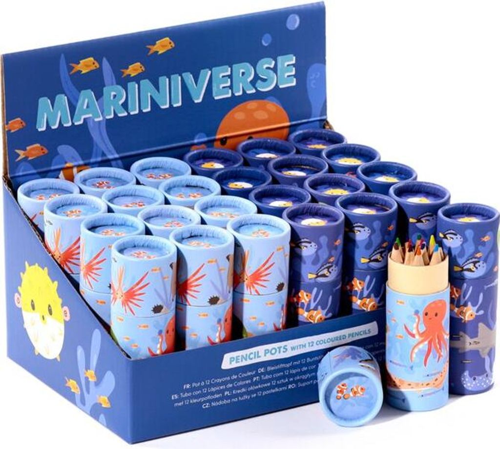 Mariniverse-Zeichentube mit 12 Buntstiften