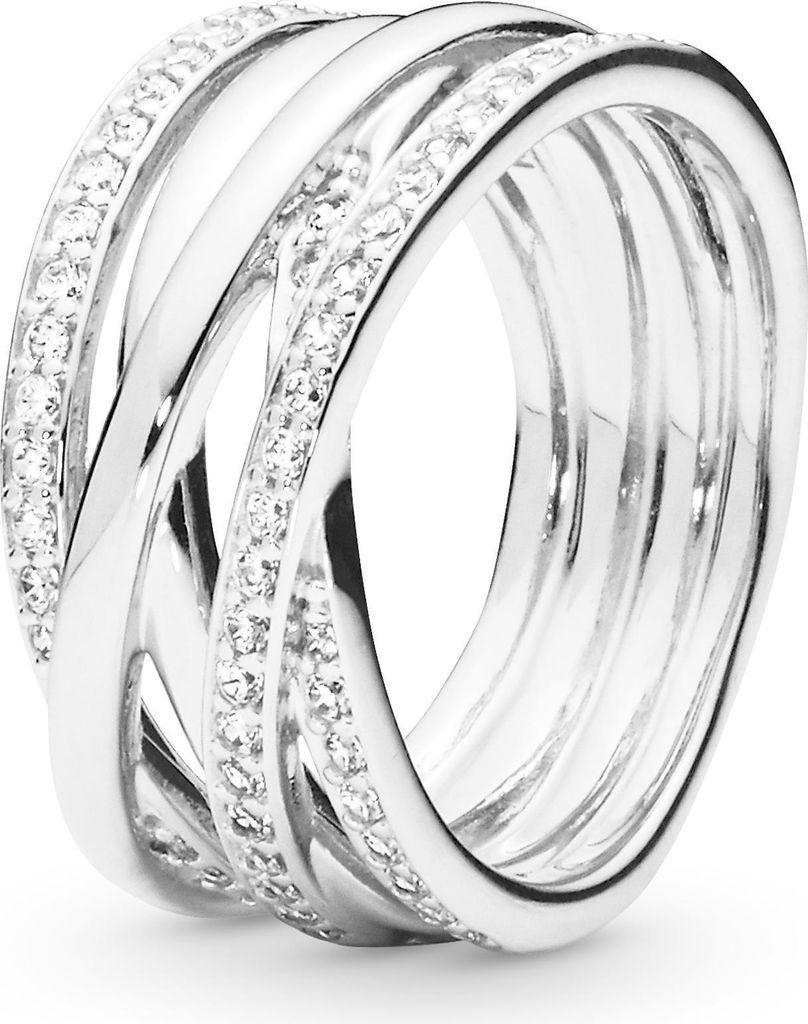 Pandora Sparkling & Polished Lines Ring 190919CZ Damenring, Ringgröße:52