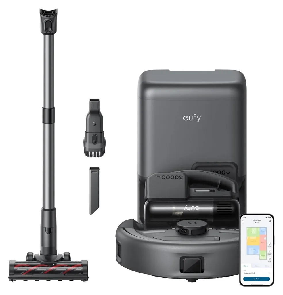 Robot aspirateur 8000 Pa eufy E20 filtration 5 niveaux avec station