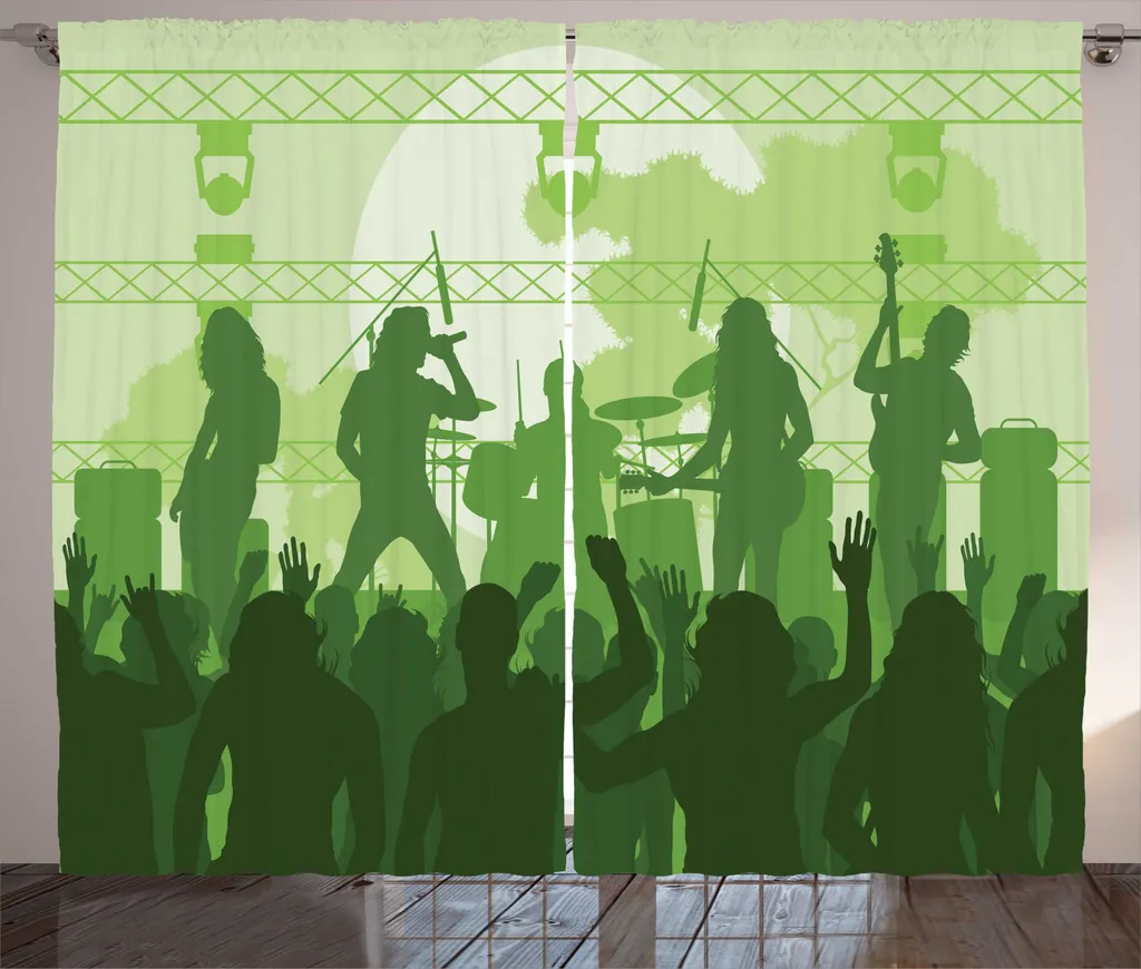 Tende Musica ABAKUHAUS Rustiche 280 x 245 cm Verde Scuro Vintage