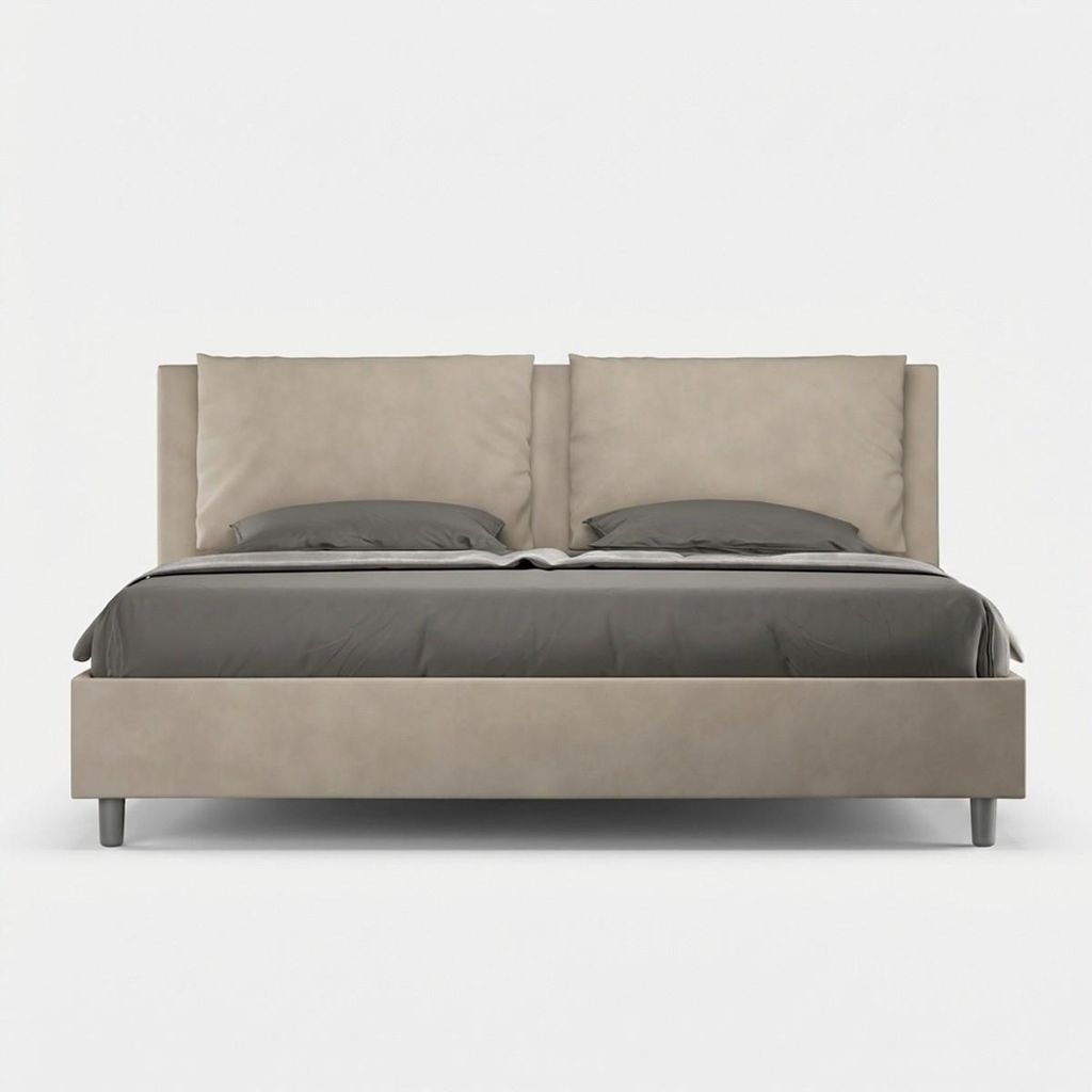 Doppelbett mit Aufbewahrungsrahmen Modernes Design Antea 200x210 - Taupe