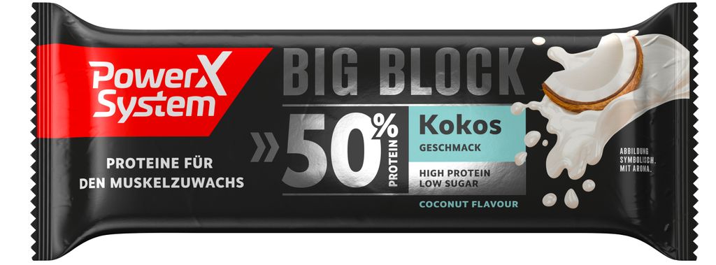 Power System | Protein Big Block | 50 % Eiweiss | Kokos | 1 x100 g