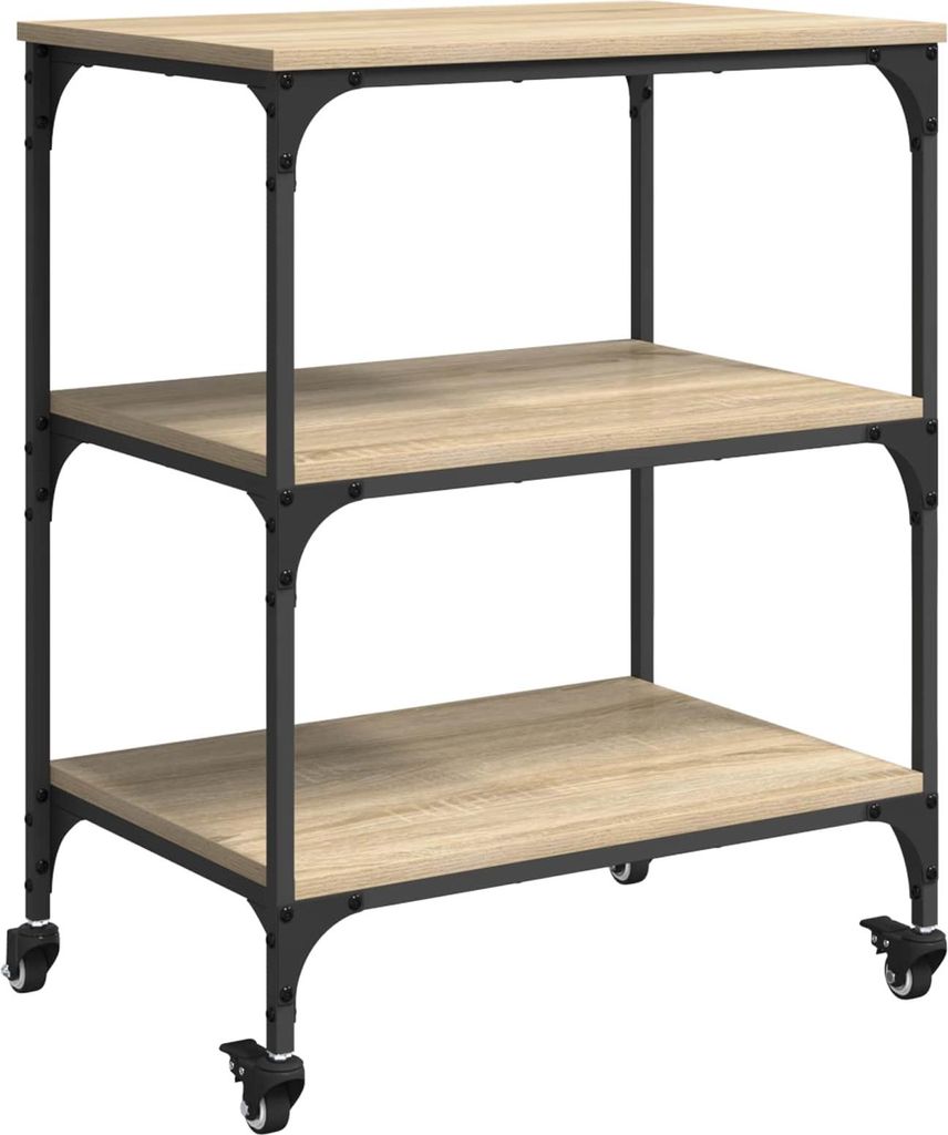 vidaXL Küchentrolley Sonoma-Eiche 60 x 41 x 76 cm Holzwerkstoff