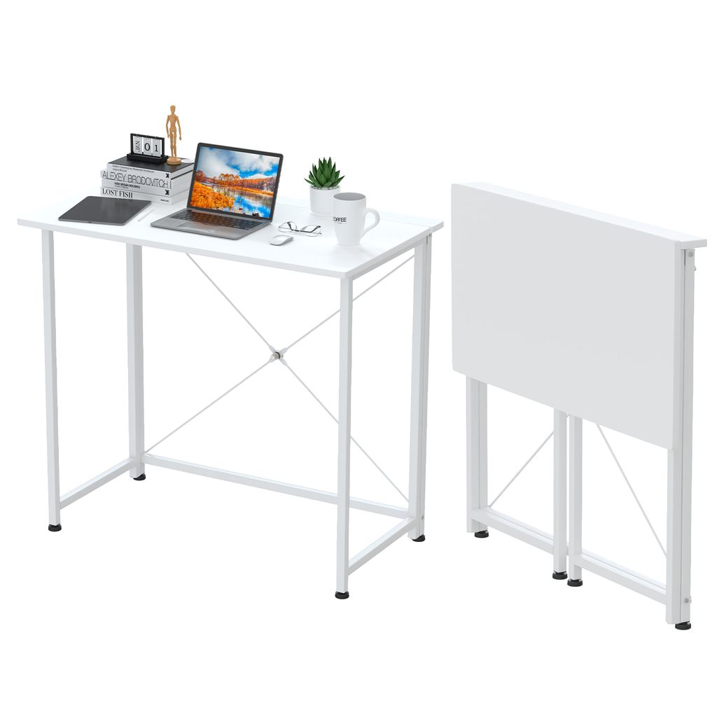 Klapptisch - 80x45x74cm Schreibtisch Bürotisch Computertisch Tisch Klappbar Weiß